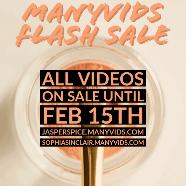 Photo by SpicedEnterprise with the username @spicesophia, who is a star user,  February 11, 2023 at 12:45 AM and the text says 'ManyVids clip sale! - https://SophiaSinclair.ManyVids.com / https://JasperSpice.ManyVids.com'