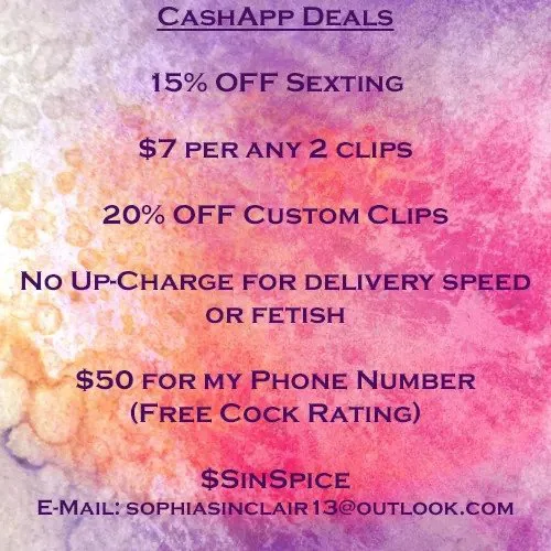 Photo by SpicedEnterprise with the username @spicesophia, who is a star user,  March 10, 2021 at 12:25 AM. The post is about the topic Sex worker promotion and the text says 'current cashapp deals ♥️'