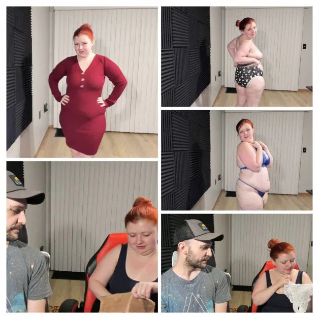 Photo by SpicedEnterprise with the username @spicesophia, who is a star user,  August 14, 2024 at 6:11 PM and the text says 'New wishlist gifts! Watch as I try on brand new lingerie, panties and a cute dress! https://iwantclips.com/store/780777/SophiaSinclair/5028237/Wish-List-Gifts-3-Sweater-Dress-Cotton-Panties-and-Lace-Lingerie-Unboxing-with-Masturbation'