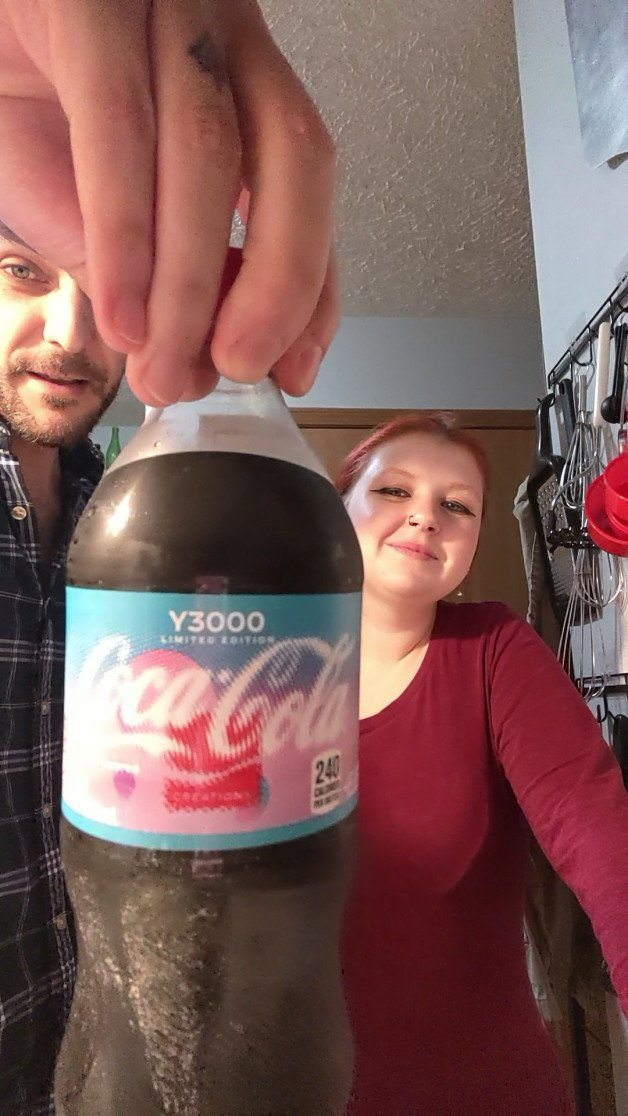Photo by SpicedEnterprise with the username @spicesophia, who is a star user,  October 17, 2023 at 6:53 PM and the text says 'New taste test out now https://rumble.com/v3pxhfm-coca-cola-y3000-ai-generated-flavor-taste-test.html'