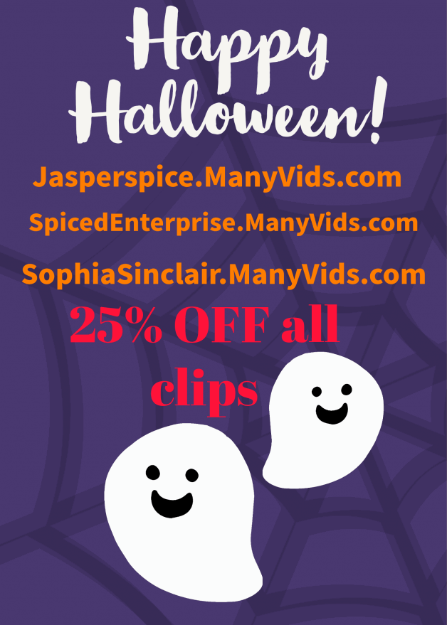 Photo by SpicedEnterprise with the username @spicesophia, who is a star user,  October 25, 2022 at 2:52 AM. The post is about the topic Manyvids and the text says 'Happy Halloween ? enjoy the deals! SophiaSinclair.ManyVids.com
Jasperspice.manyvids.com
SpicedEnterprise.ManyVids.Com'