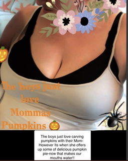 Photo by NaughtyMommyDD with the username @NaughtyMommyDD,  October 11, 2020 at 1:17 PM. The post is about the topic Incest and the text says 'The boys realy enjoyed carving pumpkins with Mommy this year.  

#incest #momson #motherson #mommyson #mom #mother #mommy #family #familysex #taboo #milf #nsfw #ass #bigbutt #bigass #butt #shower #naked #nude #wet #cameltoe #pussy #tease #incest..'