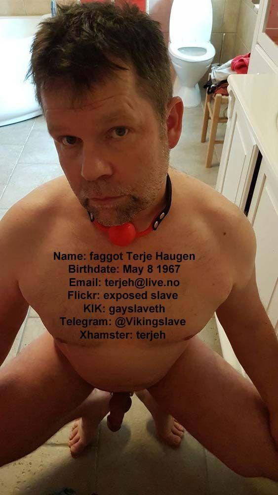 Photo by terjehaugen13 with the username @terjehaugen13,  October 13, 2020 at 5:18 PM. The post is about the topic exposure faggot and the text says 'Terje Haugen is a Norway queer sissy faggot needs hard exposure and hard degradation let him know you see his exposure to him : 
Terje Haugen 6640 Kvanne terjeh@live.no'