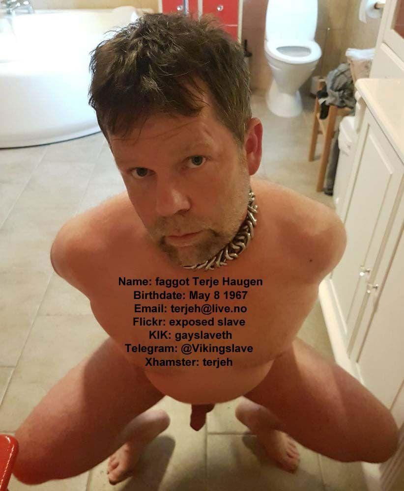 Photo by terjehaugen13 with the username @terjehaugen13,  October 13, 2020 at 5:18 PM. The post is about the topic exposure faggot and the text says 'Terje Haugen is a Norway queer sissy faggot needs hard exposure and hard degradation let him know you see his exposure to him : 
Terje Haugen 6640 Kvanne terjeh@live.no'