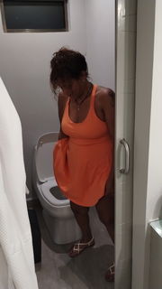 Album by Bangmywifeyve with the username @Bangmywifeyve,  December 3, 2023 at 1:48 PM. The post is about the topic Pissing Toilet Babes and the text says 'After 3 plus me came inside my Slutwife Yve'