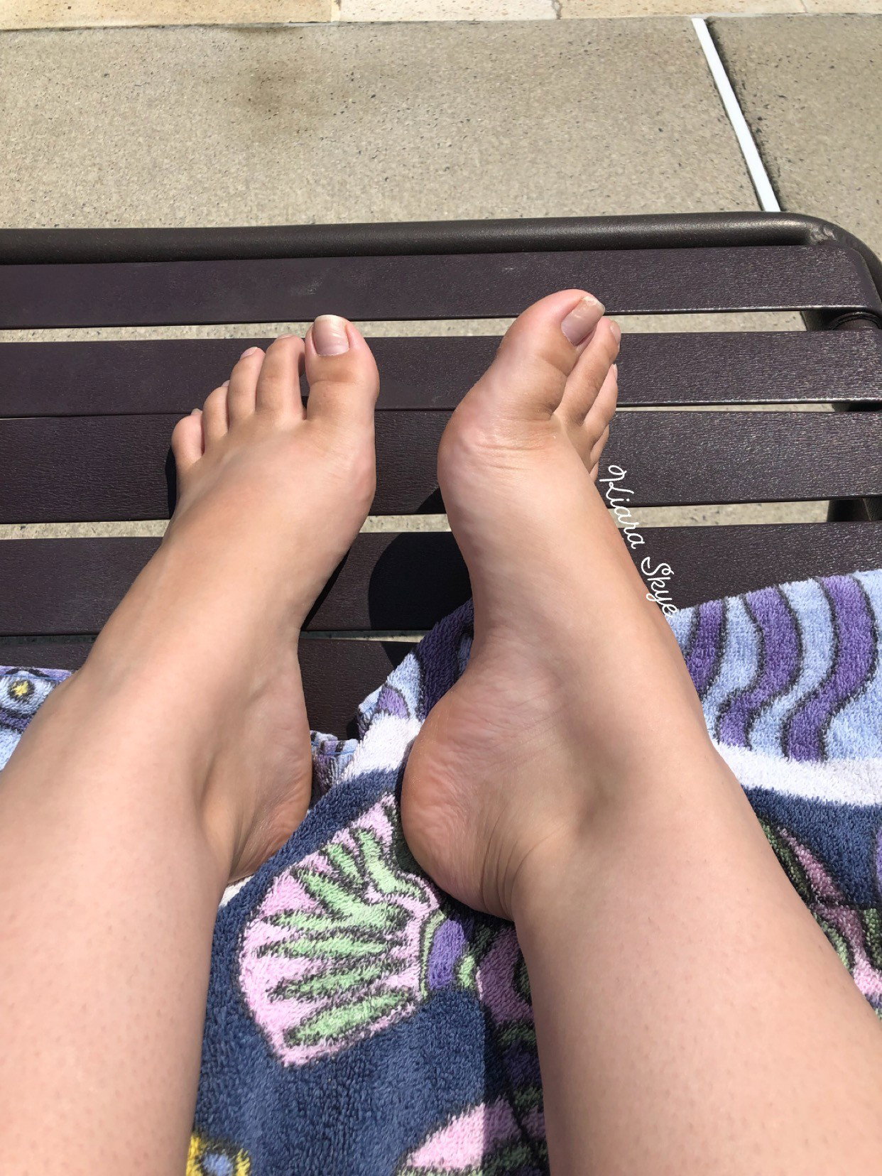 Photo by Kiara Skye with the username @KiaraSkye, who is a star user,  July 25, 2019 at 10:53 PM and the text says '💦 P O O L S I D E 💦

https://onlyfans.com/kittenkiaracb

#footfetish #tits #bikini #summertime #pool #boobs #pawg #thick #brunette #tanning #feet #naturaltoenails #toenails'