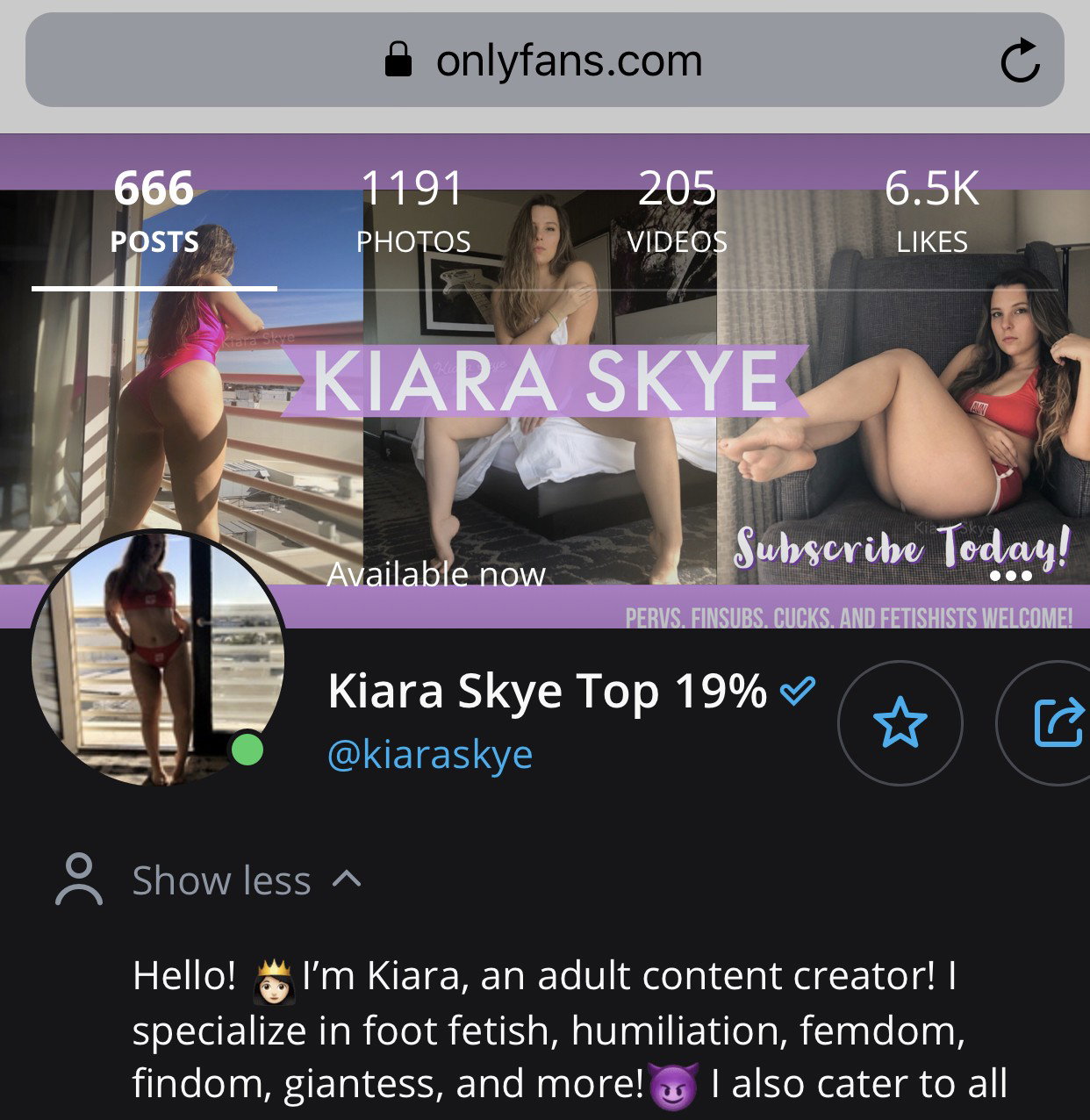 Watch the Photo by Kiara Skye with the username @KiaraSkye, who is a star user, posted on March 27, 2020. The post is about the topic OnlyFans Verified Models. and the text says '💸 Just reduced my OnlyFans price during this crazy time! Let me distract you!👸🏻

👉 https://kiarafans.com

#findom #femdom #onlyfans #fansite #quarantine #chill #feet #footfetish #amateur #cheap #curvy #thick #coronavirus #ass #tits #'