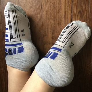 Photo by Kiara Skye with the username @KiaraSkye, who is a star user,  April 24, 2020 at 6:22 PM. The post is about the topic Hot Girls in Socks and the text says '😏WHO LIKES STINKY SOCKS?!🤢
🧦Just listed these R2D2 socks! Week worn and they smell awful, your favorite! 

👉Click the link- http://www.ebanned.net/cgi-bin/auction/auction.cgi?category=wclothing23&item=1588356561

#starwars #nerd #gamergirl..'