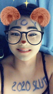 Photo by AsianBabeBritt with the username @AsianBabeBritt, who is a verified user,  January 1, 2020 at 2:25 PM. The post is about the topic Amateurs and the text says '#Asian #2020 #bodywriting #shorthair Spoil me:'