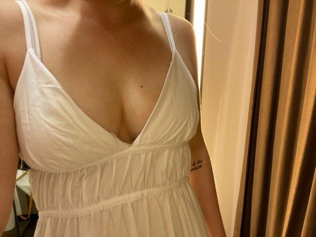 Photo by Naughty Emily with the username @Naughty-Emily,  July 22, 2021 at 7:48 PM. The post is about the topic Teen and the text says 'What do you think of my new dress? 😳 Would this make you look and fantasize about me when I walk by? 😌'