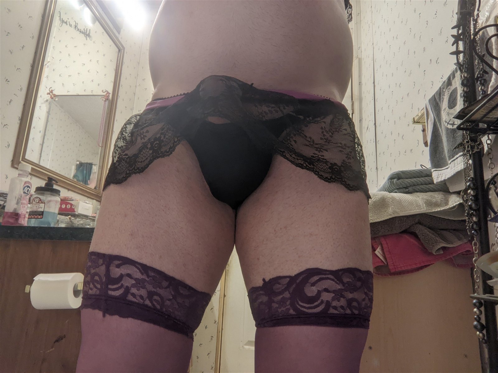 Watch the Photo by SouthwestPantyBoy with the username @SouthwestPantyBoy, posted on February 6, 2022. The post is about the topic crossdressers in nylons. and the text says 'gotta have me aome purple thigh high time🥳🎉👠💕💦'