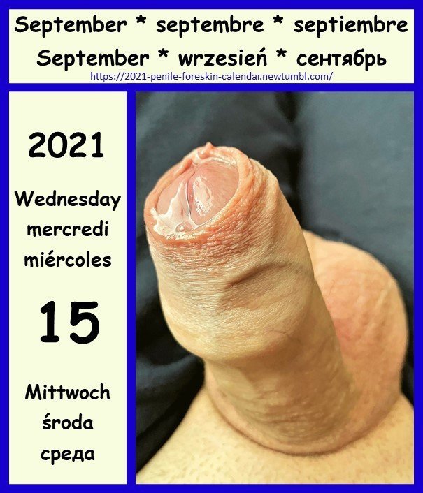 Photo by the foreskin is good with the username @theforeskinisgood, who is a verified user,  September 15, 2021 at 6:40 AM. The post is about the topic 4skincalendar2021 and the text says 'Length is not everything. Foreskin matters'