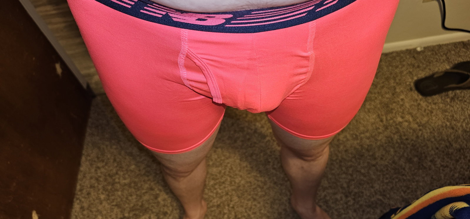 Photo by Pinkisgirly88 with the username @Pinkisgirly88, who is a verified user,  October 3, 2023 at 5:10 AM and the text says 'figure i would share my new underwear and shaven girly penis'
