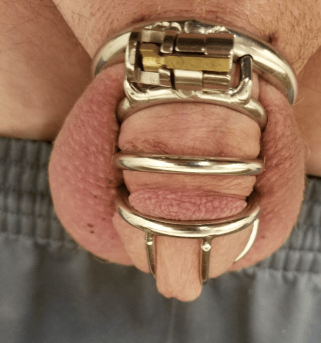 Photo by Trimman42 with the username @Trimman42,  December 18, 2021 at 4:57 PM. The post is about the topic Male Chastity and the text says 'Love my cage but I'm ready for a smaller one'