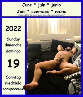 Photo by naked sleeping men with the username @mensleepingnaked, who is a verified user,  June 17, 2022 at 6:32 AM. The post is about the topic the foreskin calendar and the text says 'Sleeping naked means a good sleep'