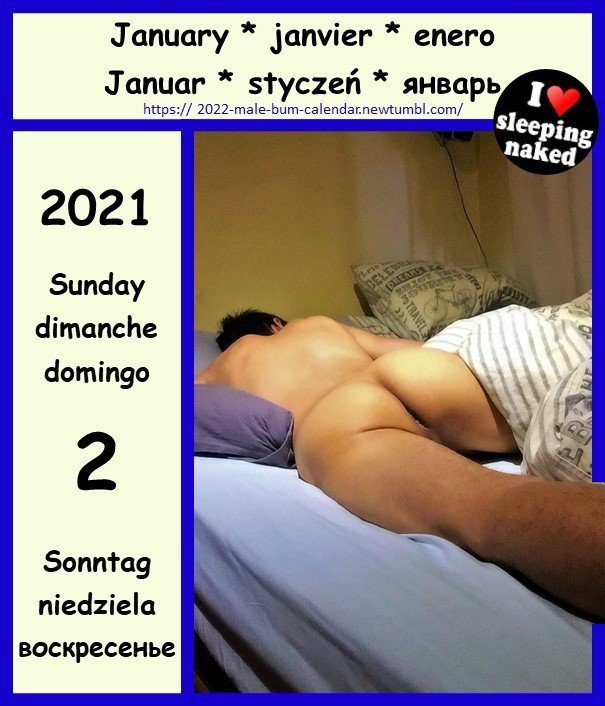 Photo by naked sleeping men with the username @mensleepingnaked, who is a verified user,  December 15, 2021 at 4:07 PM. The post is about the topic my male bum collection and the text says 'He sleeps naked. I sleep naked. And you?'
