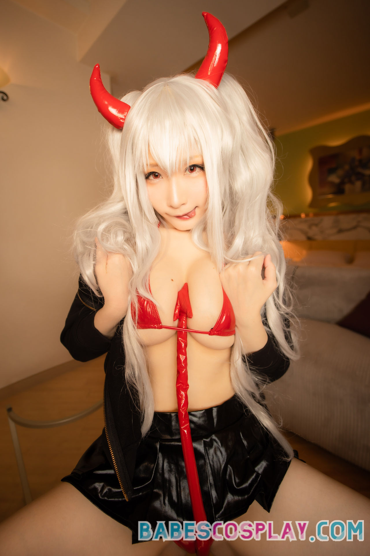 Watch the Photo by Babes Cosplay with the username @babescosplay, posted on December 7, 2020. The post is about the topic Sexy Succubus. and the text says 'Give Me Something Else To Squeeze With My Tits~'