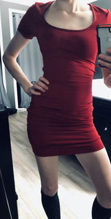 Album by HotwifeMI4life with the username @HotwifeMI4life, who is a verified user,  April 3, 2021 at 12:47 PM. The post is about the topic Hotwives and the text says 'Trying to find the right outfit for my next date with Mr lover lover.. 
what do you think... red or black?'