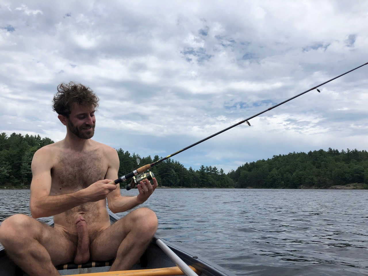 Naked fishing men