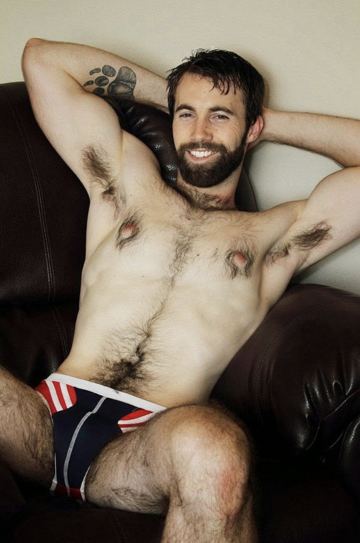 Photo by LeFoutre with the username @LeFoutre,  December 14, 2018 at 5:57 AM. The post is about the topic GayTumblr and the text says 'Sometimes nudity isn’t necessary.  Hairy, handsome, great smile'