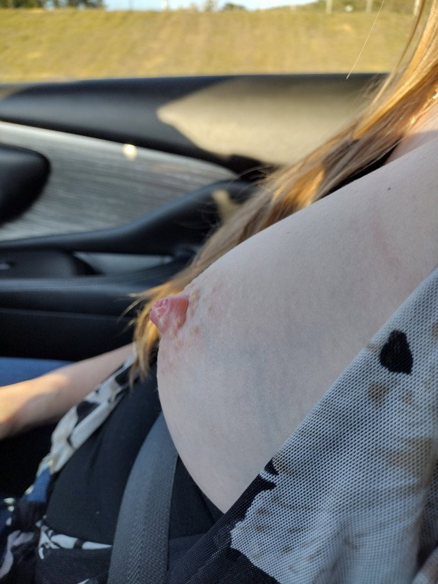 Photo by Sumininer with the username @Sumininer, who is a verified user,  May 14, 2022 at 4:19 AM. The post is about the topic Boobs, Only Boobs and the text says 'Long road trip calls for some tittie flashing!'