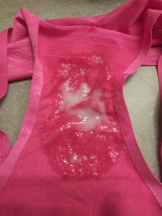 Photo by Sumininer with the username @Sumininer, who is a verified user,  February 22, 2021 at 8:42 PM. The post is about the topic Cum on Clothes (Dressed and Messed) and the text says 'The dripping spunk from my pussy, left by 2 guys'