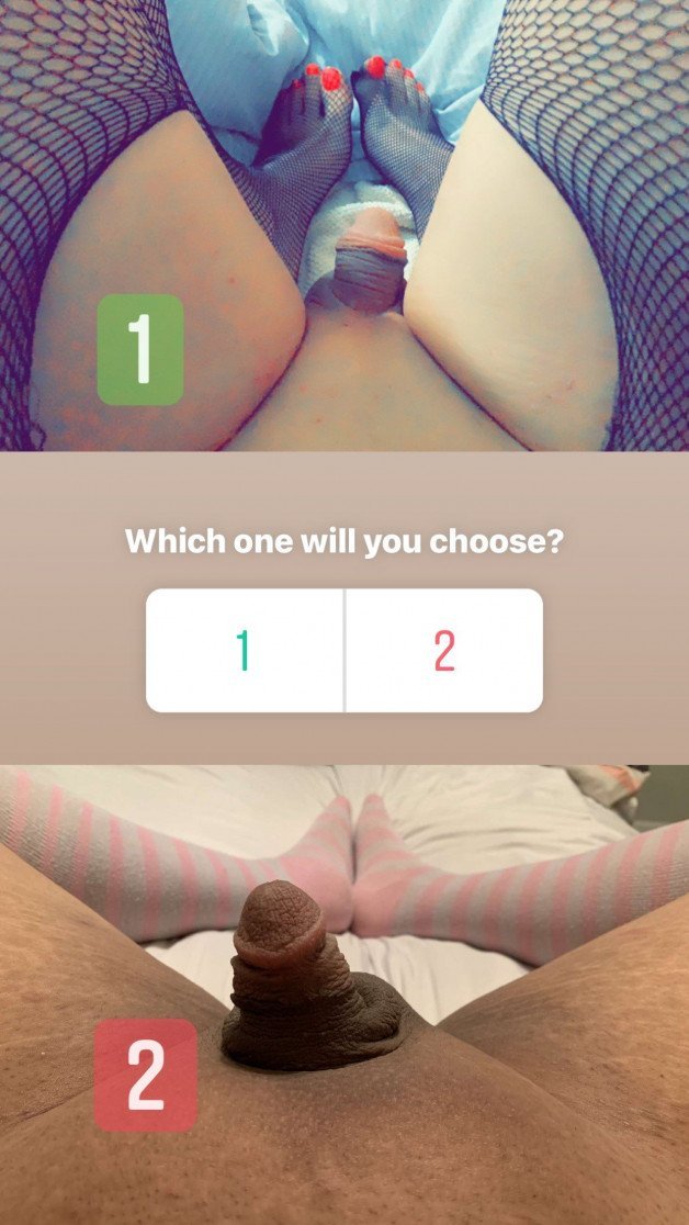 Photo by Mr.Cucktress with the username @Mr.Cucktress,  April 15, 2021 at 8:56 PM. The post is about the topic Sissy_Faggot and the text says 'Which one do you like more ?

1️⃣ or 2️⃣

Tiny Dick Exposure 🚨

For you it's just a click ... but for a tiny dick beta boy it's a lifetime of humiliation and embarrasement 🙈

Put The Tiny Clits On Blast 💥

Option 1 : • Like and Reblog 🗣..'