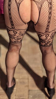 Photo by bestsexyfeetlegs with the username @bestsexyfeetlegs, who is a star user,  May 18, 2021 at 11:05 AM. The post is about the topic Fishnet Clothing and the text says 'I'm loving my new lingerie, what do you think?
#milfstockings #ass #sexylegs'