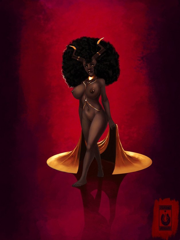 Photo by NastyPlatypus (comms OPEN) with the username @nastyplatypus, who is a verified user,  November 1, 2021 at 5:14 PM. The post is about the topic Art Porn and the text says 'Commission #18 - Halloween Special

Happy Halloween!

#commission #ebony #demon #bigtits'