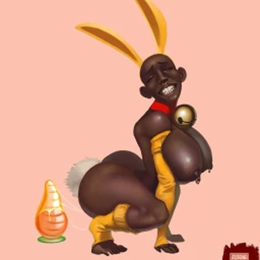 Photo by NastyPlatypus (comms OPEN) with the username @nastyplatypus, who is a verified user,  March 31, 2024 at 5:23 PM. The post is about the topic Midnght-hentai and the text says 'It wouldn't be a special day without Chocolate Bunnies, wouldn't it.

Happy Easter People!

#bunnygirl #nsfw #ebony #dildo #buttplug'