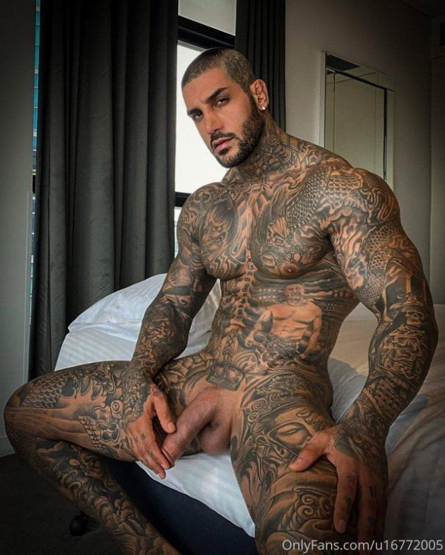 Photo by Cum Fagtory with the username @cumfagtory,  January 20, 2021 at 5:03 AM. The post is about the topic GayExTumblr and the text says 'Leon Yaki
#gay #dick #cock #tattoo #tattooedmen #muscle #muscular'