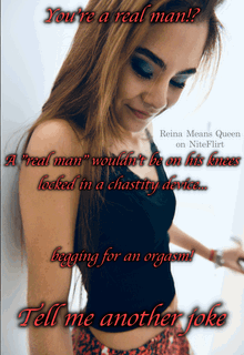 Photo by Reina Means Queen with the username @thebossysmurf,  January 15, 2021 at 12:24 AM. The post is about the topic Captions of Chastity, Teasing, and Orgasm Denial and the text says '#chastity #FLR #beg #malechastity #teasing #humiliation'