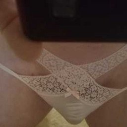 Photo by Reina Means Queen with the username @thebossysmurf,  April 6, 2021 at 1:29 AM and the text says 'He said he wasn't into panties... But I made him buy them and wear them anyway!'