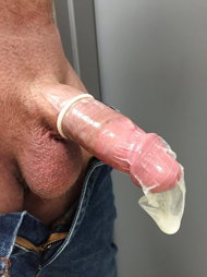 Photo by kjob4u with the username @kjob4u,  May 16, 2024 at 3:52 PM. The post is about the topic condom cock and the text says 'Dont know who this guy is, but he blew his nut in a nut bag'