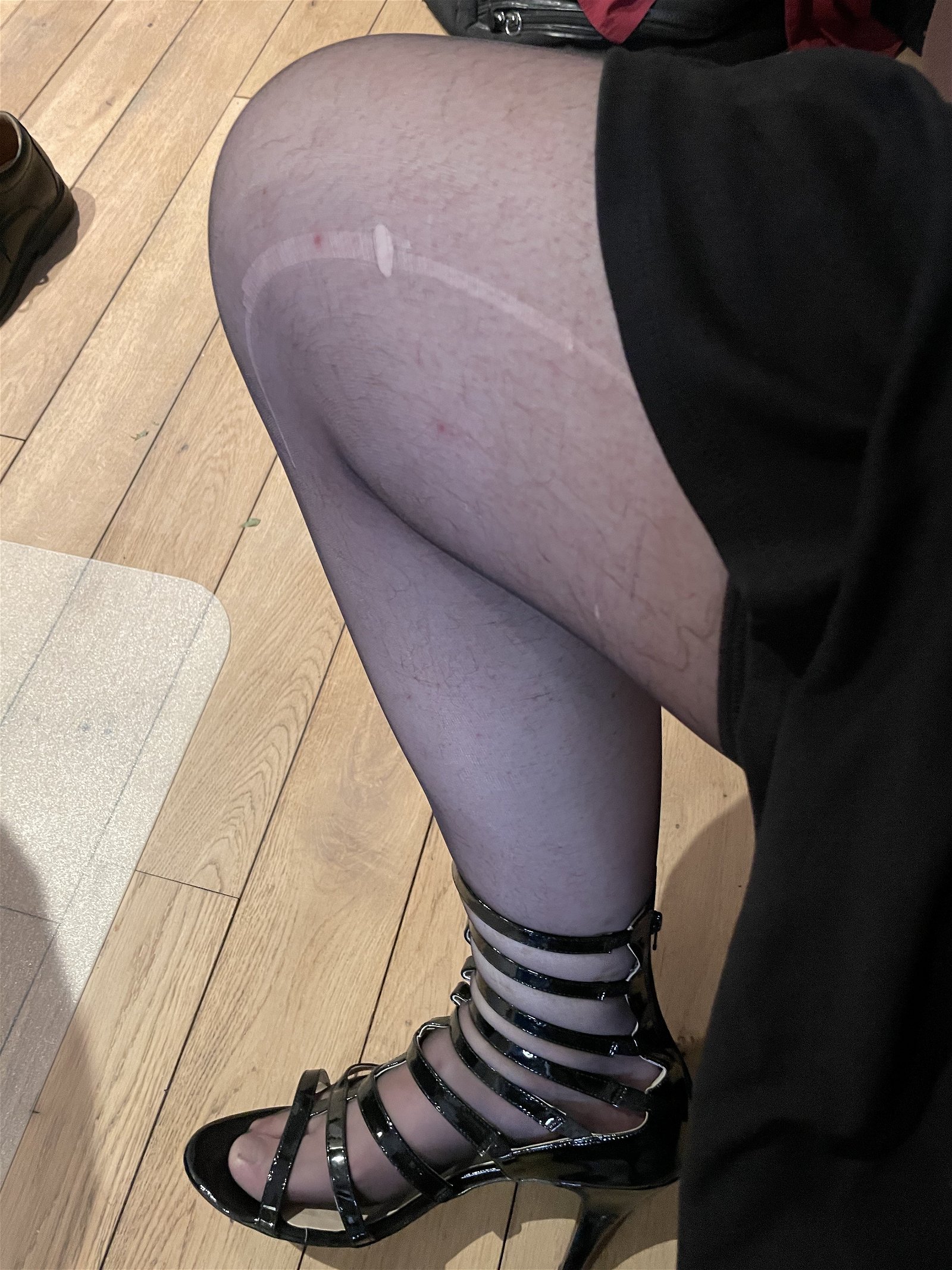 Photo by Hermientje with the username @Hermien, who is a verified user,  November 6, 2023 at 8:29 PM and the text says 'Oh no, another pair of nylons down the drain. oh well, no use keeping the panties then ;-)'
