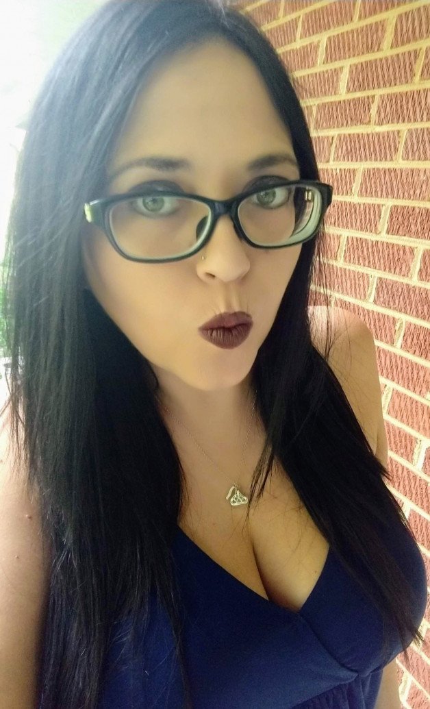 Photo by Angelapussy1212 with the username @Angelapussy1212, who is a verified user,  November 5, 2021 at 7:05 PM and the text says 'mmm please give me your cum all over my glasses and my sexy big tits🤓💋💦🤤'