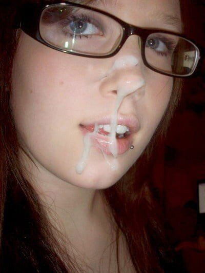 Photo by xSweetGirls with the username @SWGSU,  January 31, 2021 at 11:56 AM. The post is about the topic Amateur Cumsluts and the text says 'Woman with glasses + piercing – has cum on her face'