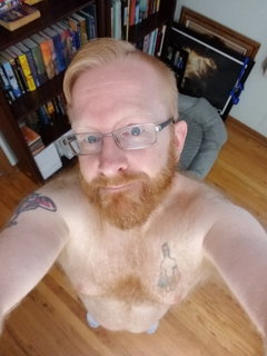 Photo by OtterInRed with the username @OtterInRed, who is a verified user,  January 18, 2019 at 7:32 PM and the text says '#CubbyInRed #GingerCubby #Cubby #Ginger #GayGinger #smallandproud #FurryGingerMan #FurryButt'