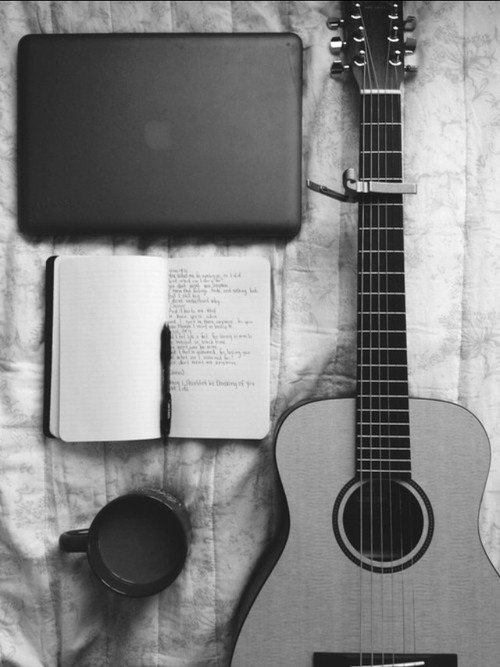 Photo by earlgreyatmidnight with the username @earlgreyatmidnight,  October 12, 2018 at 8:03 PM and the text says 'My ideal Friday night #friday  #weekend  #weekendvibes  #music  #musician  #writer  #writers  #songwriting  #guitar  #acoustic  #tea  #introvert'