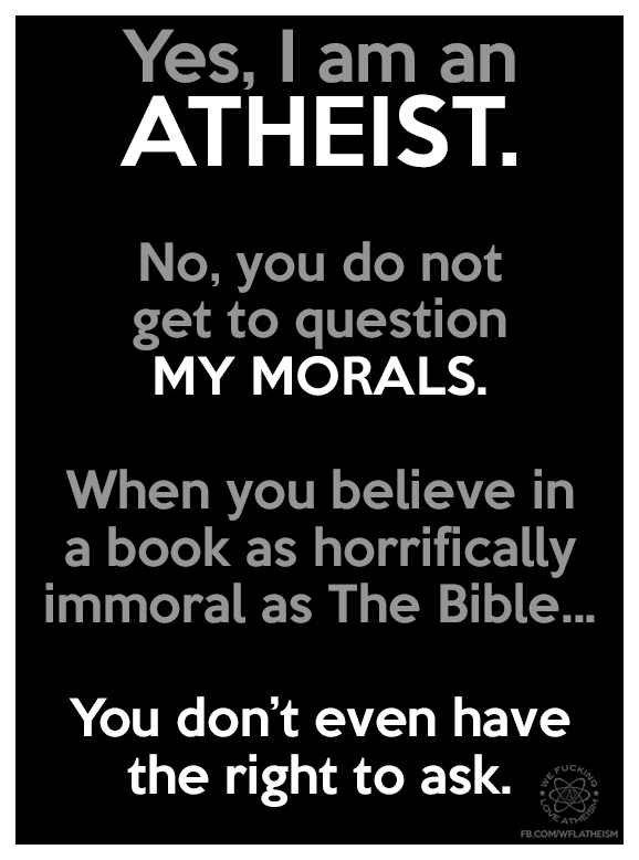 Photo by earlgreyatmidnight with the username @earlgreyatmidnight,  December 11, 2018 at 8:44 PM and the text says '#atheist  #atheism  #religion'